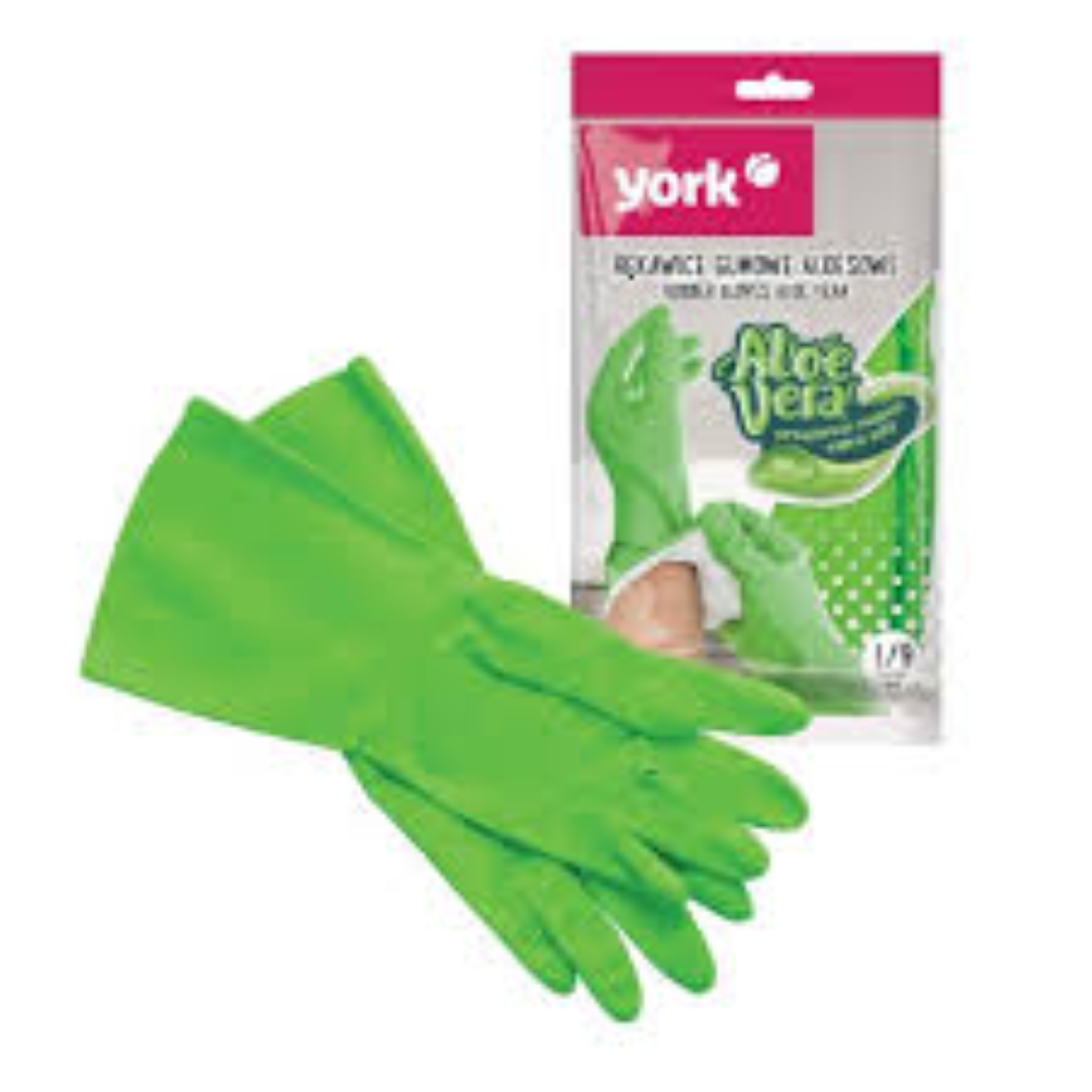 YORK RUBBER GLOVES ALOE VERA LARGE 092140